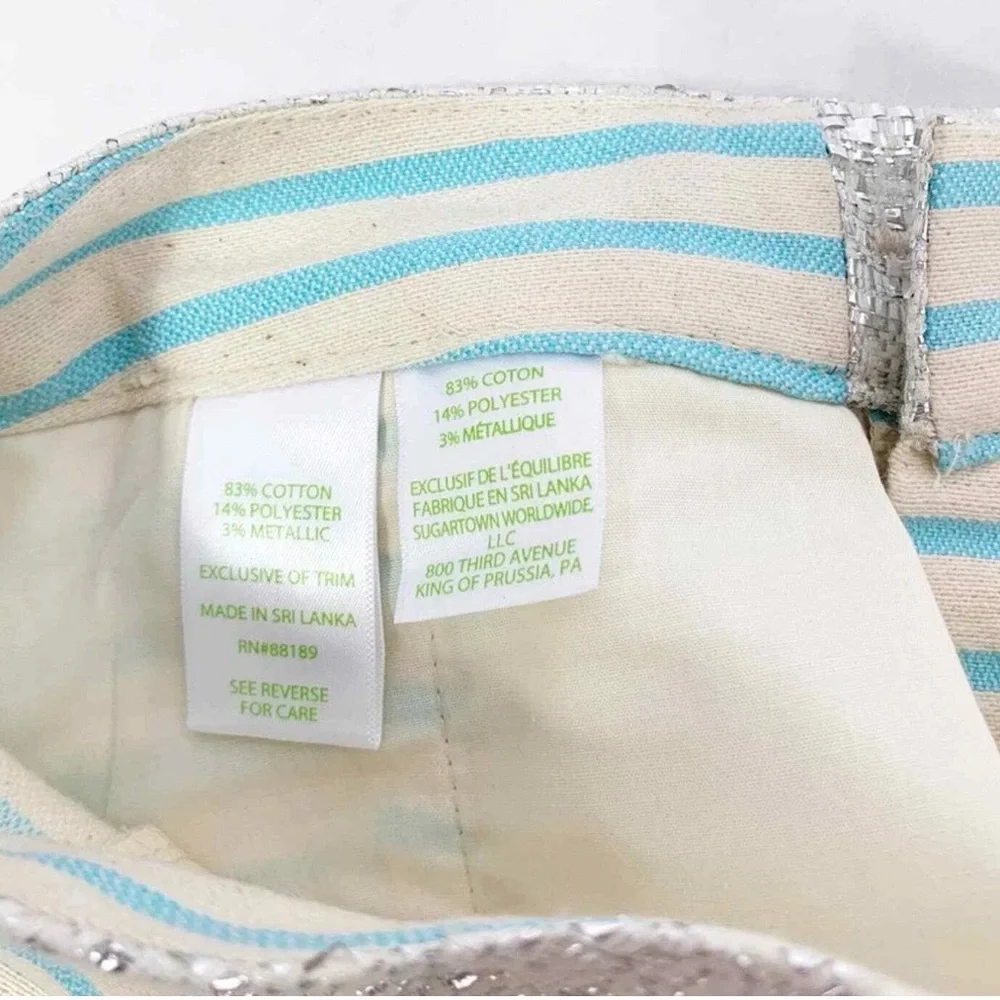 Lilly Pulitzer Callahan shorts blue horizon bay view metallic size 4